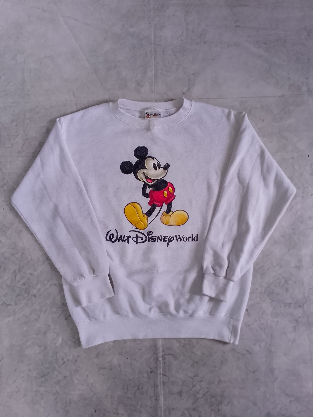 Vintage Disney White Mickey Mouse Pullover Sweatshirt